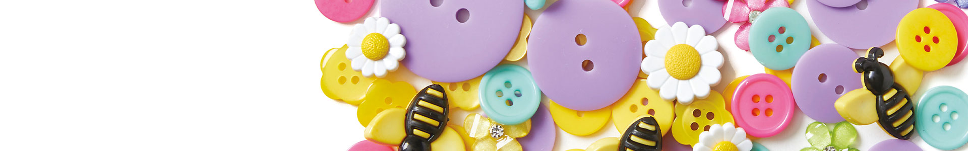 Our novelty buttons are perfect for adding shape, color & whimsy to your sewing & crafting.