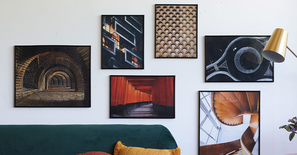 Mix and match your picture frames to create the perfect gallery walll.