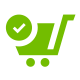 image of shopping cart with a check mark