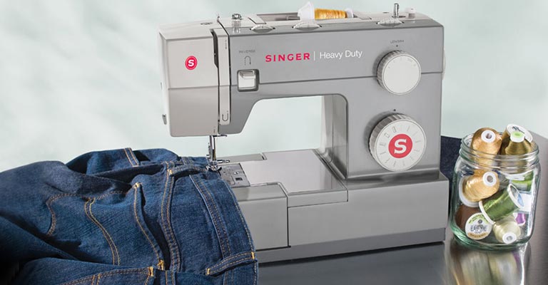 Heavy duty sewing machines work through heavier fabrics with ease. <br> Sewing denim, leather & canvas is a cinch.