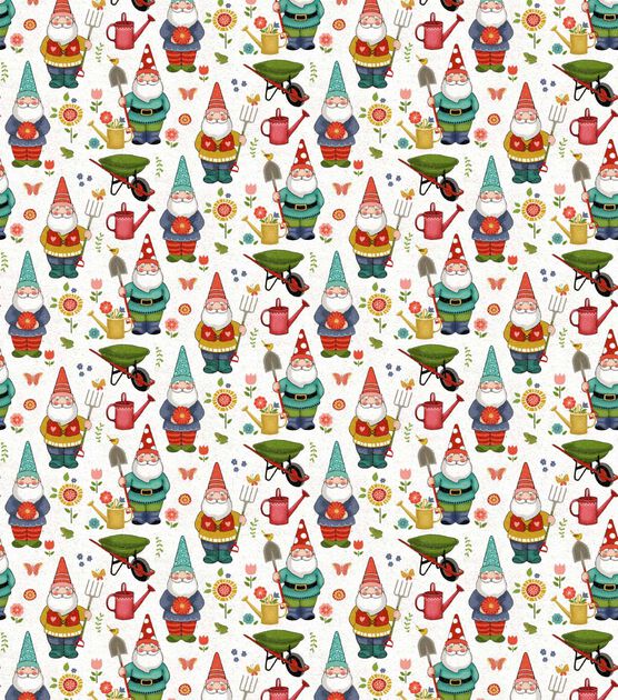 Springs Creative Garden Gnomes Cotton Fabric, , hi-res, image 2