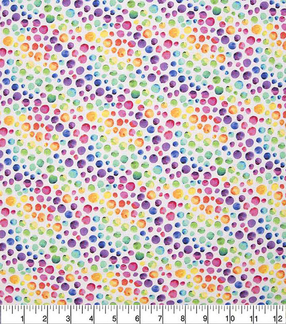 Bright Dots on White Quilt Cotton Fabric by Keepsake Calico, , hi-res, image 2