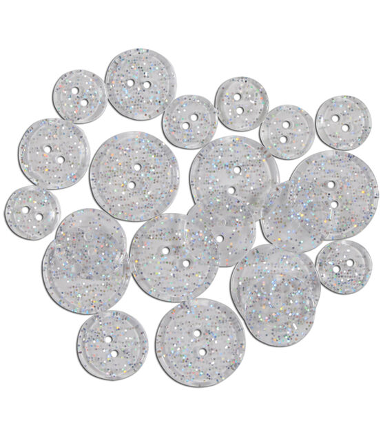 Favorite Findings 20ct Clear Glitter 2 Hole Buttons
