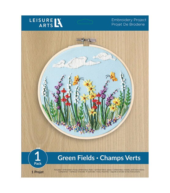 Leisure Arts 8" Green Fields Embroidery Kit