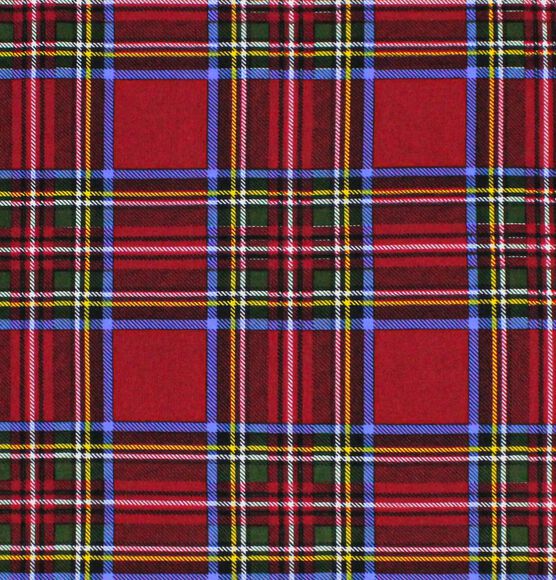 Cotton Quilt Fabric Flannel Hadley Navy & Red Plaid - AUNTIE CHRIS