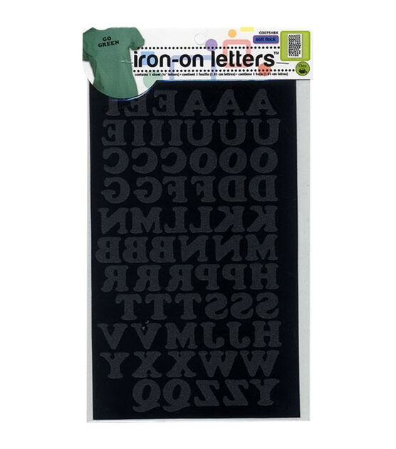 Dritz Soft Flock Iron-on Letters, Black, , hi-res, image 1