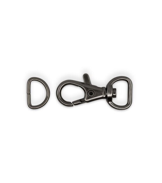 Dritz Small Swivel Hook & D Ring Gunmetal