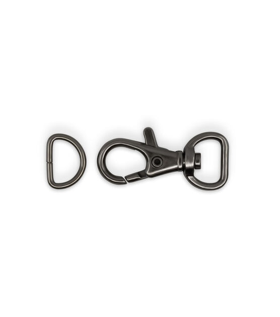 Dritz 1/2" Small Swivel Hook & D-Ring, Gunmetal, , hi-res, image 4