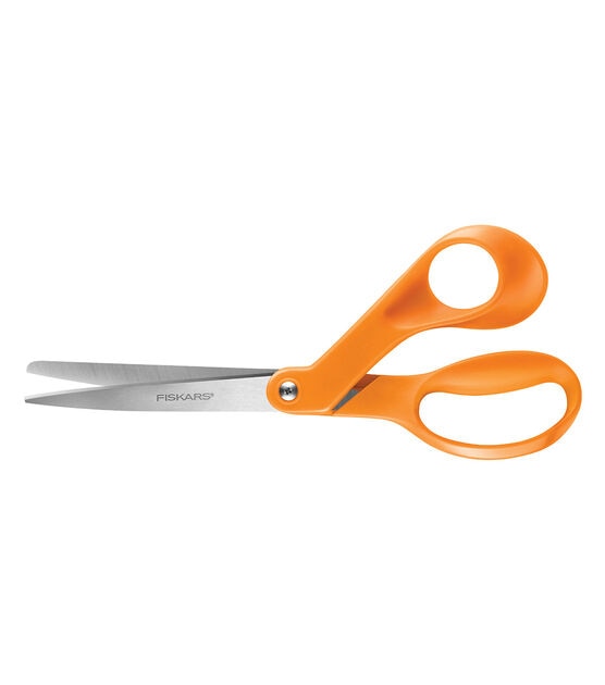 Fiskars 8in Bent Original Orange-Handled Scissors