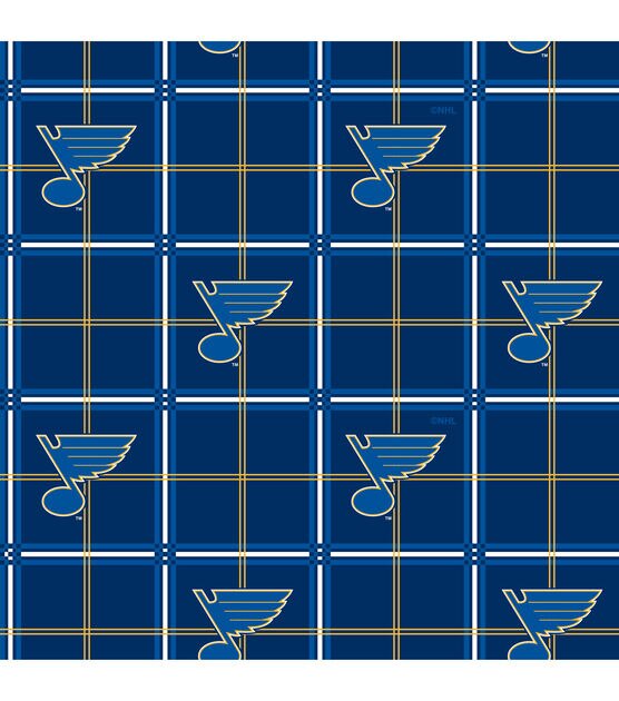 St. Louis Blues Flannel Fabric Box Plaid