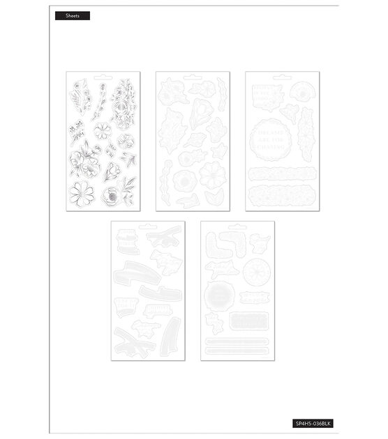 54pc Clear Floral 5 Sheet Happy Planner Sticker Pack, , hi-res, image 2