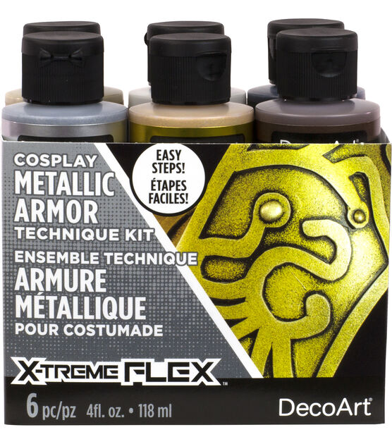 Decoart X Treme Flex Tech Kit Acrylic Metallic Armour 4oz, , hi-res, image 3