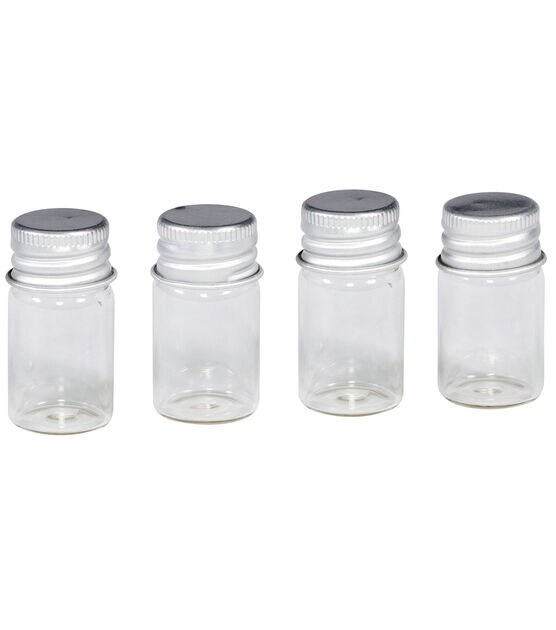 Everything Mary 1.5" Glass Bottles With Aluminum Lids 4pk