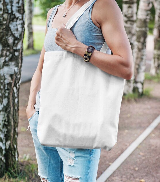 Large Canvas Tote White, , hi-res, image 2