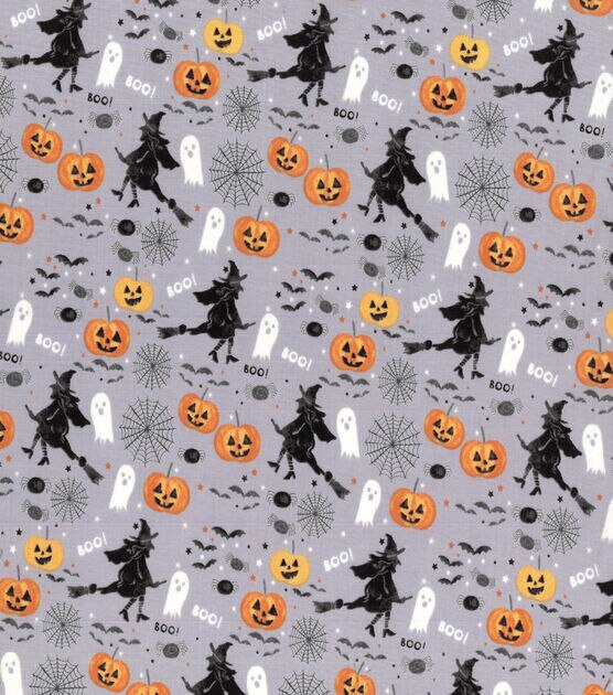 Boo! & Witches Halloween Cotton Fabric