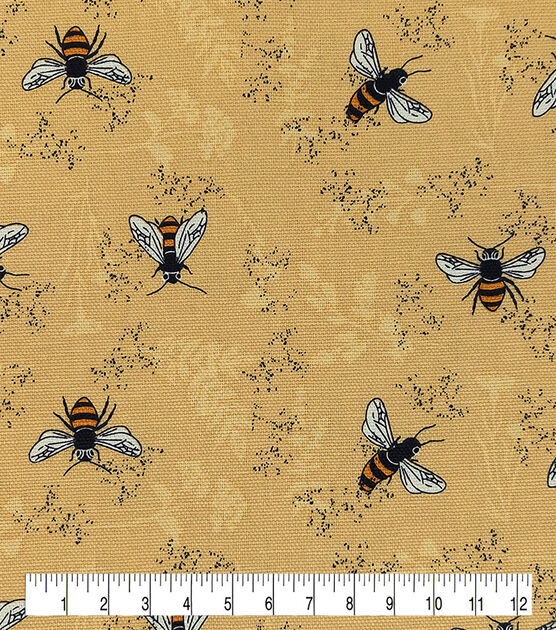 Cotton Canvas Yellow Bee Fabric, , hi-res, image 3