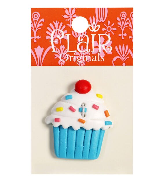 Flair Originals 1 3/8" Multicolor Cupcake 2 Hole Button