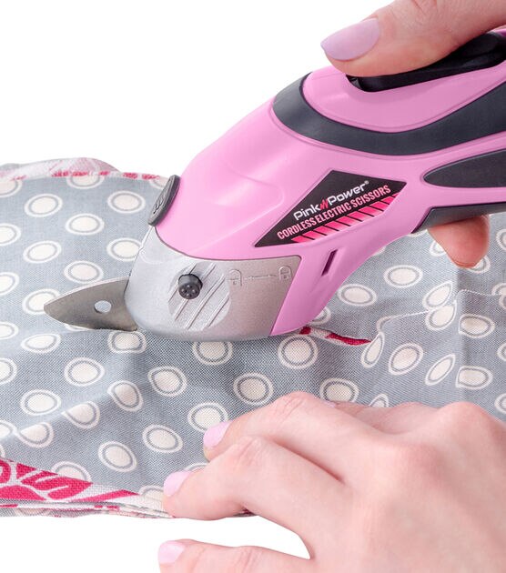 Pink Power Cordless Scissors Fabric Cutter, , hi-res, image 3