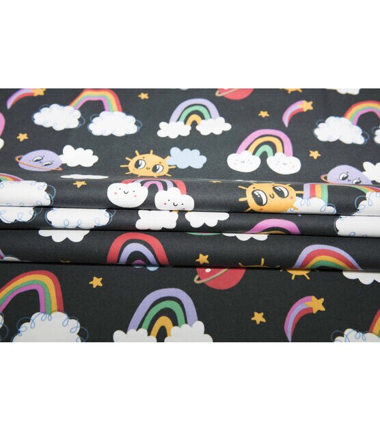 Super Snuggle Rainbow Sun Cloud Toss Flannel Fabric, , hi-res, image 4