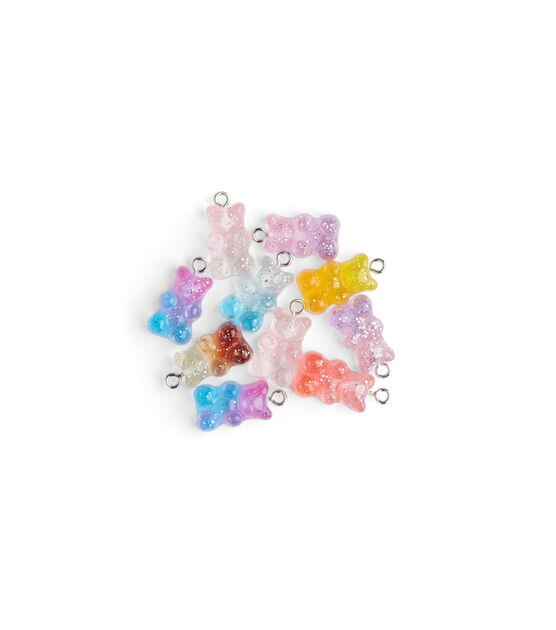 10 grids Resin Gummy Bear Pendant Charms For Jewelry Making Kits