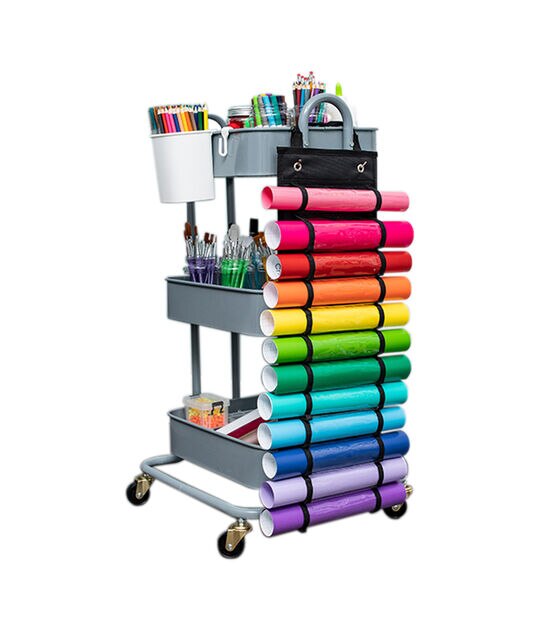 26" Hanging Vinyl Roll Organizer With 12 Compartments by Top Notch, , hi-res, image 2