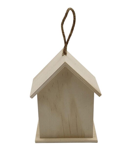 5" Unfinished Wood Birdhouse With Seashell Cutout by Park Lane, , hi-res, image 3