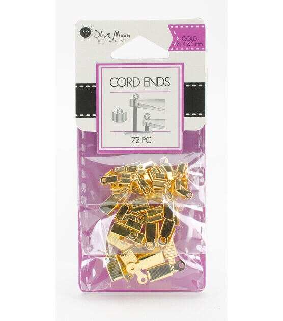 Blue Moon Beads 72pc Gold Rectangle Metal Cord Ends