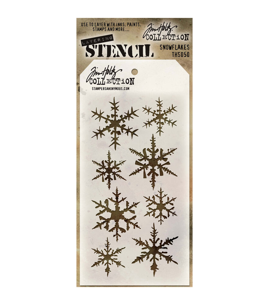 Tim Holtz 4.24" x 8.5" Layered Stencils, Snowflakes, swatch