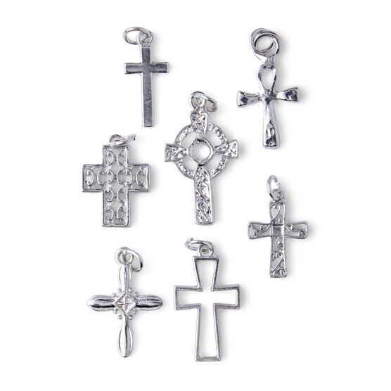 7ct Silver Cross Charms by hildie & jo, , hi-res, image 2