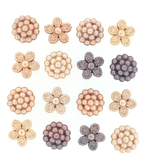 Dress It Up 16ct Plastic Victorian Vintage Pearls Novelty Buttons