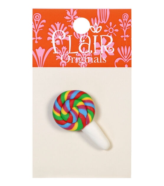 Flair Originals 1 3/8" Multicolor Lollipop Shank Button