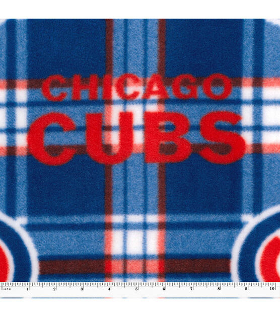 Fabric Traditions Chicago Cubs Fleece Fabric Plaid