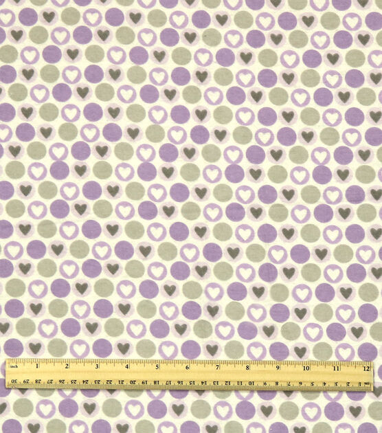 Hearts & Dots on Purple Super Snuggle Flannel Fabric, , hi-res, image 3