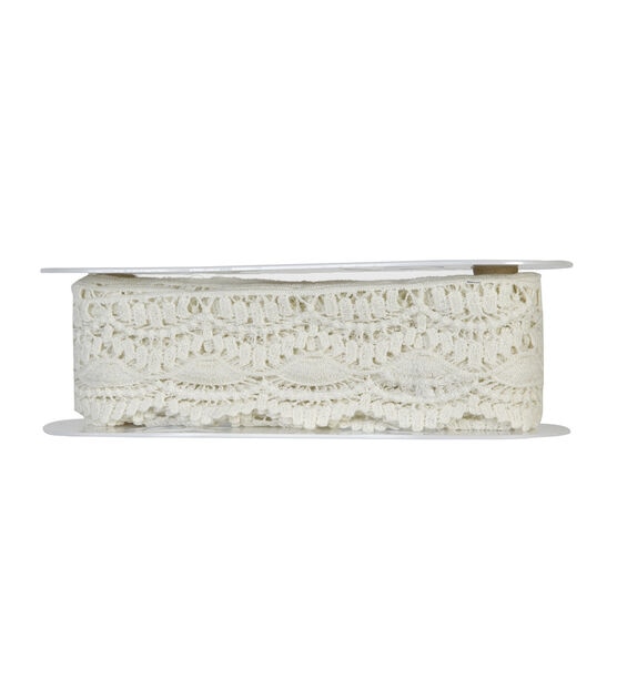 Simplicity Knit Lace Trim 3.4'' Ivory, , hi-res, image 3