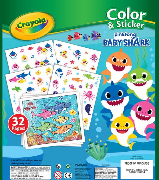 Crayola 50ct Baby Shark Color & Sticker Book, , hi-res, image 3