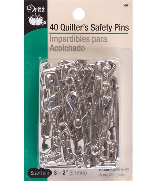 Safety Pin Nickel Assorted Sizes 11ct # 72-65-66 — Rocking Chair Quilts