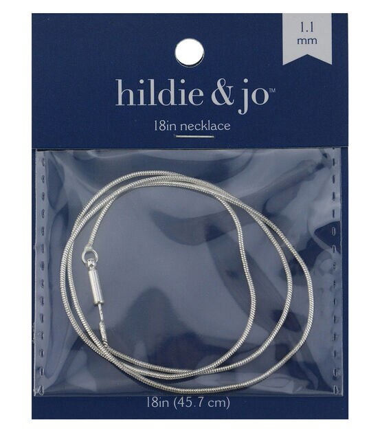 18" Bright Silver Chain Necklace With Bead Clasp by hildie & jo