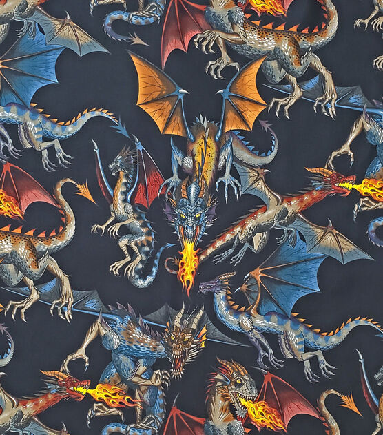 Alexander Henry Novelty Cotton Fabric Tales Of The Dragon