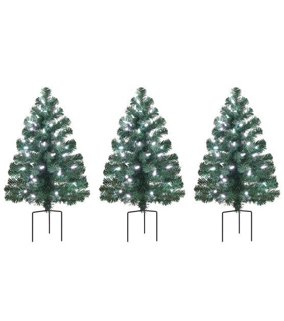 Mr. Christmas 2.5' Pre Lit Alexa Enabled Pathway Christmas Trees 3ct