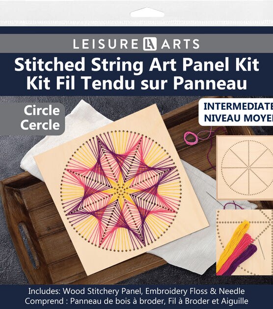Liesure Arts 10 Circle Panel Wood Stitching String Art Kit