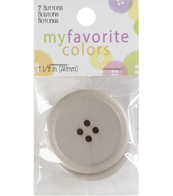 My Favorite Colors 1 1/2" Round 4 Hole Buttons 2pk, , hi-res, image 1
