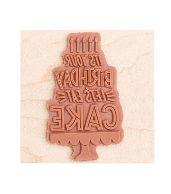 American Crafts Wooden Stamp Eat Cake, , hi-res, image 3