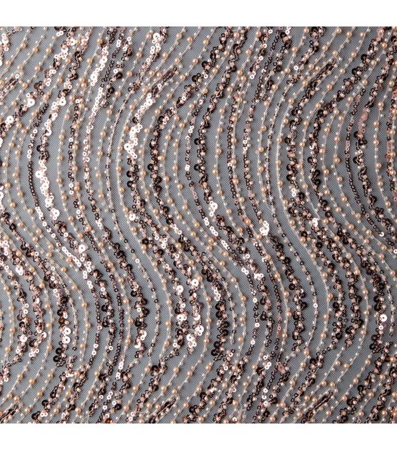 Badgley Mischka Blush Beaded Sequin Mesh Fabric, , hi-res, image 6