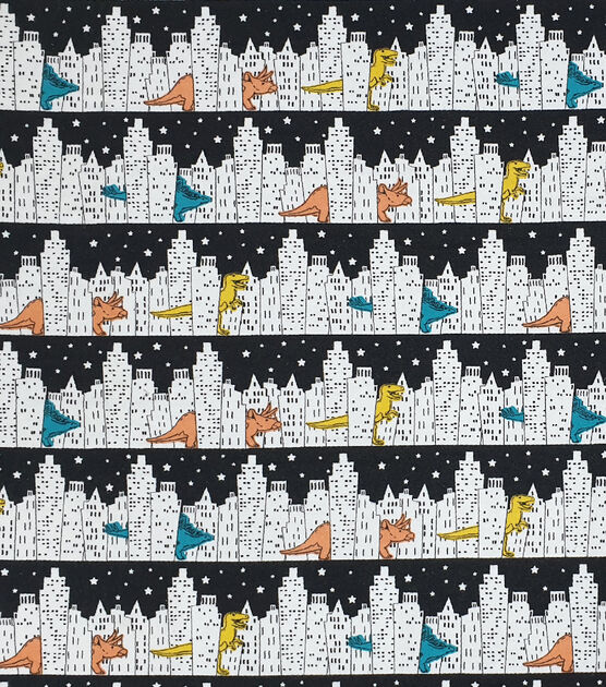 Dinos In The City Super Snuggle Flannel Fabric