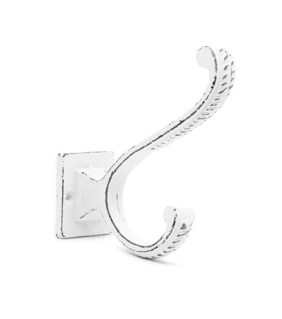 Dritz Home Metal Traditional Wall Hook, White