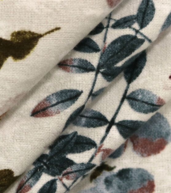Leaves Beige Super Snuggle Flannel Fabric, , hi-res, image 2