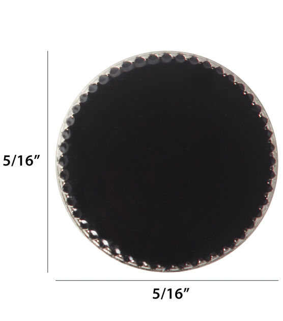 La Mode 5/16" Black & Silver Shank Buttons 3pk, , hi-res, image 4