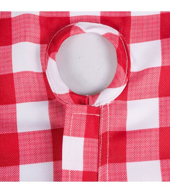 Design Imports Red Check Outdoor Tablecloth with Zipper 120", , hi-res, image 3
