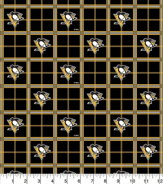 Pittsburgh Penguins Flannel Fabric Plaid, , hi-res, image 2