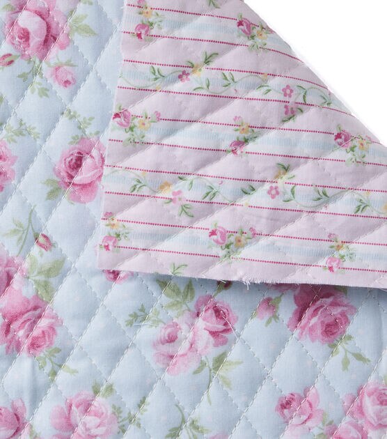 Fabric Traditions Pink & Green Paisleys Double Faced Quilt Fabric